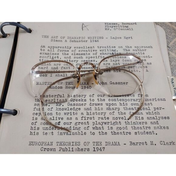 Vtg 1940s Eyeglasses Shuron 1/10 12k Rimless Rimway Fulvue Antique